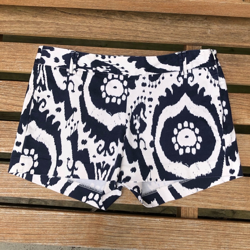 J.Crew navy/white patterned shorts